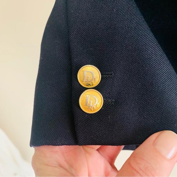 Christian Dior Double Breasted Navy Wool Blazer with Gold Buttons size 48 - Picture 6 of 6